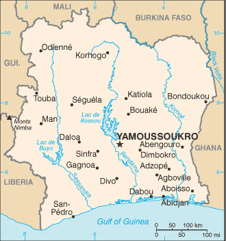 Cote Divoire Basic Map