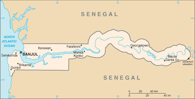 Gambia Basic Map