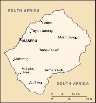 Lesotho Basic Map