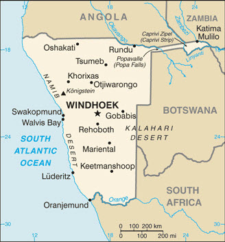 Namibia Basic Map