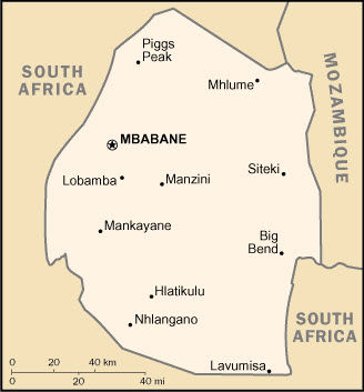 Swaziland Basic Map
