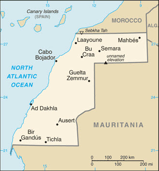 Sahrawi Arab Democratic Republic Basic Map