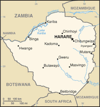 Zimbabwe Basic Map